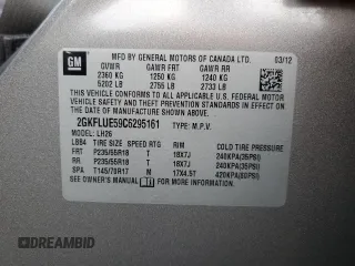 2012 GMC Terrain SLT-1 z VIN 2GKFLUE59C6295161, wystawiony jako Copart lot #81944804 z przebiegiem 204 753 mil mil oraz Szkoda całkowita • Salvage title. Historia ofert i sprzedaży dostępna na DreamBid. Obrazek 15.