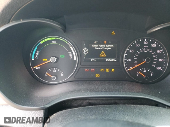 2017 Kia Optima Hybrid with VIN KNAGT4LE4H5013513, listed as a Copart auction lot 73405314 with 150,473 mi miles and Salvage Title. Bid and sale history available at carsss.com. Image 9.