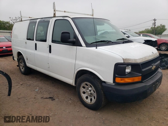 2010 Chevrolet Express Cargo Van with VIN 1GCUGADX5A1176855, listed as a Copart auction lot 49880964 with 198,739 mi miles and Salvage Title. Bid and sale history available at carsss.com. Image 4.