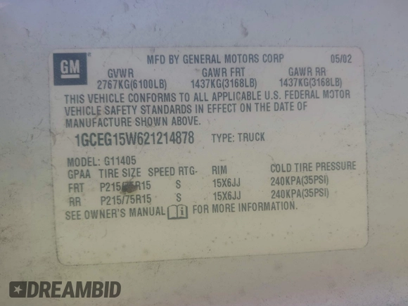 2002 Chevrolet City Express Cargo z VIN 1GCEG15W621214878, wystawiony jako IAAI lot #41421628 z przebiegiem 317 487 mil mil oraz . Historia ofert i sprzedaży dostępna na DreamBid. Obrazek 9.