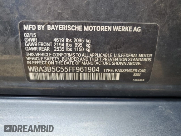 2015 BMW 3 Series 328i xDrive z VIN WBA3B5C55FF961904, wystawiony jako Copart lot #64082185 z przebiegiem 138 006 mil mil oraz Czysty tytuł • Clean title. Historia ofert i sprzedaży dostępna na DreamBid. Obrazek 12.