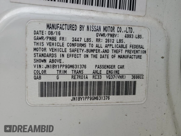 2016 Infiniti Q70 z VIN JN1BY1PP9GM631376, wystawiony jako Copart lot #89205375 z przebiegiem 100 433 mil mil oraz Szkoda całkowita • Salvage title. Historia ofert i sprzedaży dostępna na DreamBid. Obrazek 14.