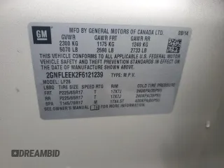 2015 Chevrolet Equinox LS with VIN 2GNFLEEK2F6121239, listed as a Copart auction lot 52860355 with 123,502 mi miles and Clean Title. Bid and sale history available at carsss.com. Image 13.