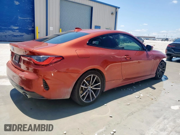 2021 BMW 4 Series 430i with VIN WBA53AP0XMCH23674, listed as a Copart auction lot 59490125 with 66,940 mi miles and Salvage title. Bid and sale history available at DreamBid. Image 3.