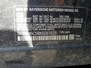 2019 BMW X6 xDrive50i with VIN 5UXKU6C58K0Z67075, listed as a Copart auction lot 75614684 with 65,094 mi miles and Clean Title. Bid and sale history available at carsss.com. Image 14.