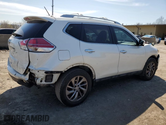2015 Nissan Rogue SV with VIN 5N1AT2MT0FC773453, listed as a Copart auction lot 53191465 with 108,810 mi miles and Salvage Title. Bid and sale history available at carsss.com. Image 3.