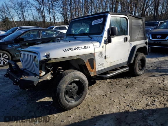 2006 Jeep Wrangler SE with VIN 1J4FA29156P769781, listed as a Copart auction lot 43498595 with 0 mi miles and Non Repairable. Bid and sale history available at carsss.com. Image 1.