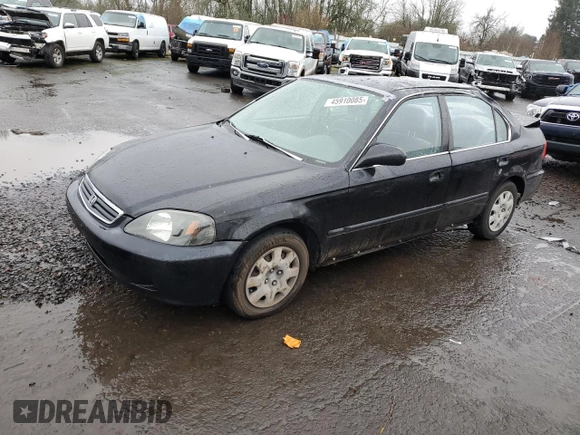 2000 Honda Civic LX with VIN JHMEJ6675YS001797, listed as a Copart auction lot 45910085 with 71,199 mi miles and Clean Title. Bid and sale history available at carsss.com. Image 1.