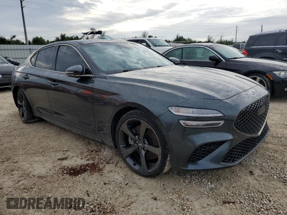 2022 Genesis G70 3.3T with VIN KMTG54TE1NU082076, listed as a Copart auction lot 74058634 with 0 mi miles and Non Repairable. Bid and sale history available at carsss.com. Image 4.