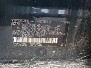 2012 Toyota RAV4 with VIN 2T3BF4DV1CW208571, listed as a Copart auction lot 62020025 with 110,445 mi miles and Salvage title. Bid and sale history available at DreamBid. Image 13.
