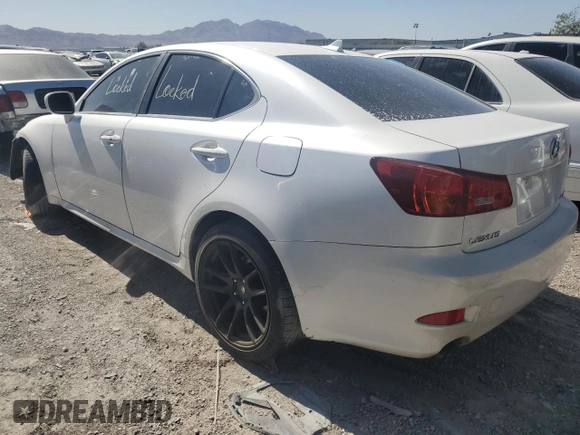 2008 Lexus IS 250 with VIN JTHBK26298508225, listed as a Copart auction lot 60341785 with 257,504 mi miles and Salvage title. Bid and sale history available at DreamBid. Image 2.