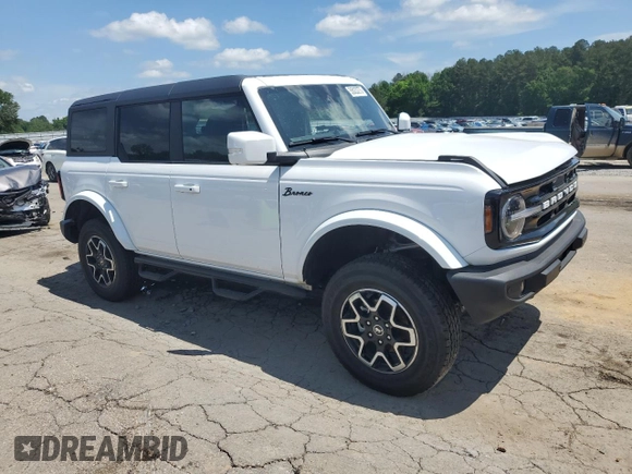 2024 Ford Bronco Outer Banks with VIN 1FMDE8BH6RLB02611, listed as a Copart auction lot 55033275 with 8,590 mi miles and Salvage title. Bid and sale history available at DreamBid. Image 4.