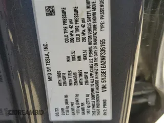2022 Tesla Model 3 z VIN 5YJ3E1EA2NF336165, wystawiony jako Copart lot #80166114 z przebiegiem 23 097 mil mil oraz Szkoda całkowita • Salvage title. Historia ofert i sprzedaży dostępna na DreamBid. Obrazek 15.