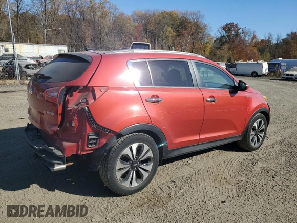 2013 Kia Sportage SX with VIN KNDPCCA67D7495160, listed as a Copart auction lot 78998724 with 142,863 mi miles and Salvage Title. Bid and sale history available at carsss.com. Image 3.