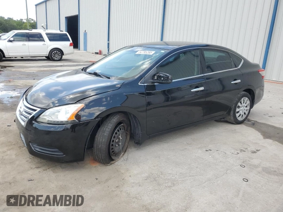 2015 Nissan Sentra S with VIN 3N1AB7AP0FY303851, listed as a Copart auction lot 54795265 with 123,385 mi miles and Salvage Title. Bid and sale history available at carsss.com. Image 1.
