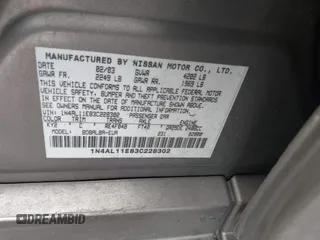 2003 Nissan Altima S with VIN 1N4AL11E83C228302, listed as a IAAI auction lot 41526591 with 235,140 mi miles. Bid and sale history available at carsss.com. Image 9.