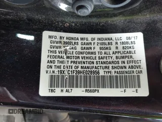 2017 Honda Civic Sedan EX-T with VIN 19XFC1F39HE028956, listed as a IAAI auction lot 41778460 with 57,216 mi miles. Bid and sale history available at carsss.com. Image 9.