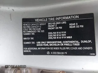 2002 Mercedes-Benz C 230/260/280/320 with VIN WDBRF61J42F252428, listed as a IAAI auction lot 41545680 with Not provided miles and . Bid and sale history available at DreamBid. Image 9.