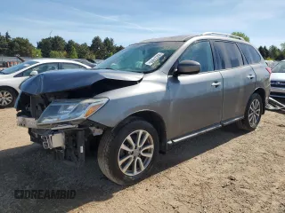2016 Nissan Pathfinder Platinum with VIN 5N1AR2MN8GC614746, listed as a Copart auction lot 56227895 with 135,306 mi miles and Salvage title. Bid and sale history available at DreamBid. Image 1.
