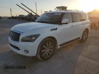 2011 Infiniti QX56 7-passenger with VIN JN8AZ2NE0B9004949, listed as a Copart auction lot 76376984 with 167,889 mi miles and Clean Title. Bid and sale history available at carsss.com. Image 1.