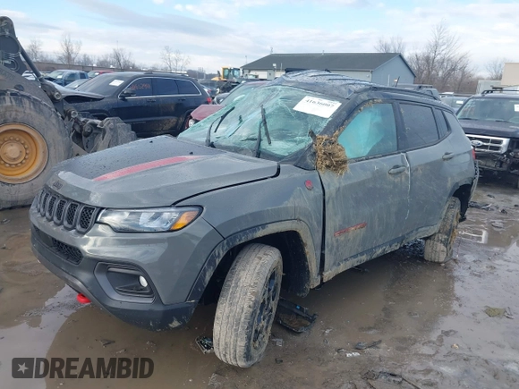2023 Jeep Compass Trailhawk with VIN 3C4NJDDN9PT559799, listed as a IAAI auction lot 41636007 with 11,445 mi miles and . Bid and sale history available at DreamBid. Image 6.