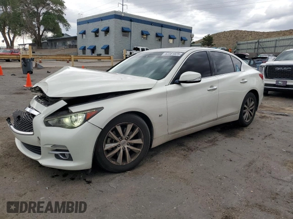 2015 Infiniti Q50 Premium with VIN JN1BV7AP6FM353667, listed as a Copart auction lot 62381025 with 119,482 mi miles and Salvage title. Bid and sale history available at DreamBid. Image 1.
