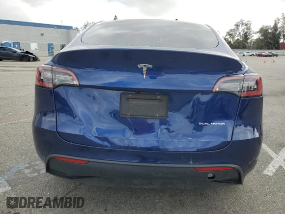 2021 Tesla Model Y Long Range with VIN 5YJYGDEE2MF207913, listed as a Copart auction lot 54385605 with 46,056 mi miles and Salvage Title. Bid and sale history available at DreamBid. Image 6.