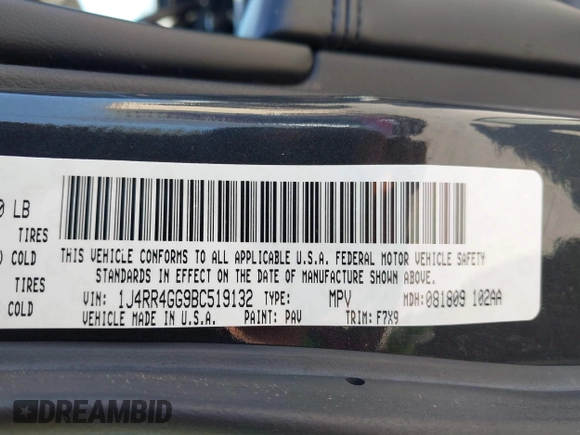 2011 Jeep Grand Cherokee Laredo z VIN 1J4RR4GG9BC519132, wystawiony jako IAAI lot #41931266 z przebiegiem 118 534 mil mil oraz . Historia ofert i sprzedaży dostępna na DreamBid. Obrazek 9.