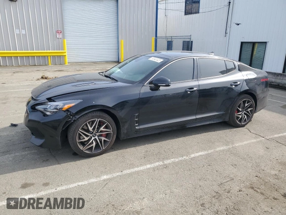 2023 Kia Stinger GT-Line with VIN KNAE35LD7P6125638, listed as a Copart auction lot 50042425 with 57,029 mi miles and Salvage Title. Bid and sale history available at carsss.com. Image 1.