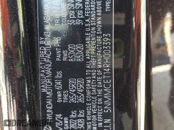 2024 Genesis GV70 Advanced with VIN 5NMMCET14RH003393, listed as a Copart auction lot 55646735 with 7,773 mi miles and Salvage title. Bid and sale history available at DreamBid. Image 13.