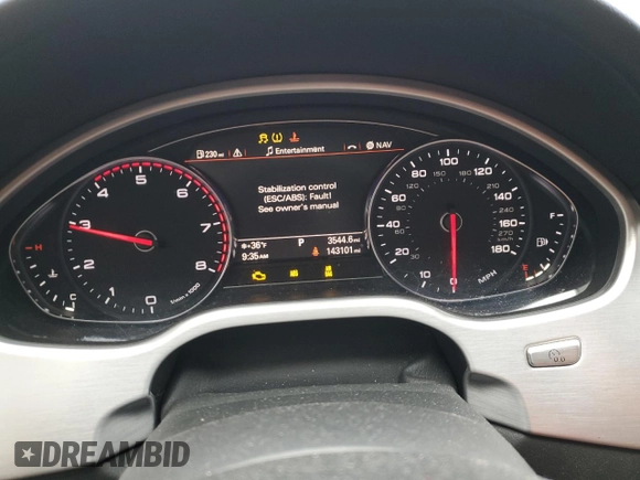 2015 Audi A8 4.0T with VIN WAUJ2AFD0FN006646, listed as a Copart auction lot 86164984 with 143,101 mi miles and Salvage title. Bid and sale history available at DreamBid. Image 9.