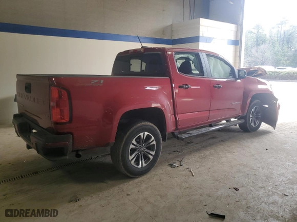 2021 Chevrolet Colorado 4WD Z71 with VIN 1GCGTDEN5M1227587, listed as a Copart auction lot 47032485 with 52,821 mi miles and Salvage Title. Bid and sale history available at carsss.com. Image 3.