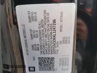 2020 GMC Canyon 2WD SLE with VIN 1GTG5CENXL1247286, listed as a Copart auction lot 44579615 with 54,364 mi miles and Salvage Title. Bid and sale history available at carsss.com. Image 13.