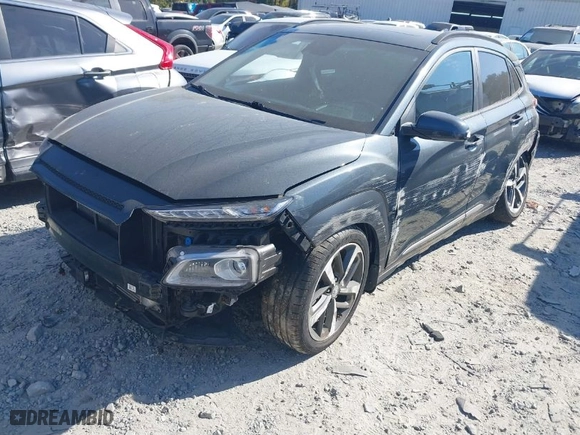 2021 Hyundai Kona Ultimate with VIN KM8K5CA50MU689814, listed as a IAAI auction lot 40655779 with 33,229 mi miles. Bid and sale history available at carsss.com. Image 6.