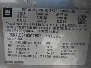 2012 Chevrolet Equinox LT w/1LT with VIN 2GNALDEK1C6117926, listed as a IAAI auction lot 41843665 with 195,092 mi miles. Bid and sale history available at carsss.com. Image 9.