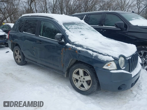 2007 Jeep Compass Sport with VIN 1J8FF47W37D260933, listed as a IAAI auction lot 41339447 with 0 mi miles. Bid and sale history available at carsss.com. Image 1.