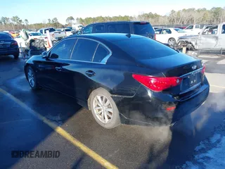2015 Infiniti Q50 with VIN JN1BV7AP2FM332850, listed as a IAAI auction lot 41345734 with 197,874 mi miles. Bid and sale history available at carsss.com. Image 3.