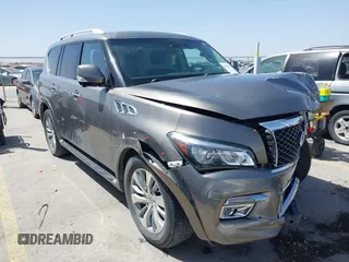 2017 Infiniti QX80 with VIN JN8AZ2NEXH9155452, listed as a IAAI auction lot 41837653 with 104,438 mi miles and . Bid and sale history available at DreamBid. Image 1.