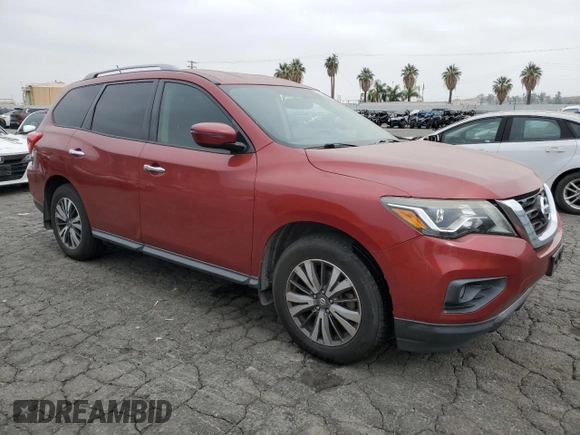 2017 Nissan Pathfinder S with VIN 5N1DR2MN9HC601356, listed as a Copart auction lot 62327685 with 111,588 mi miles and Salvage title. Bid and sale history available at DreamBid. Image 4.