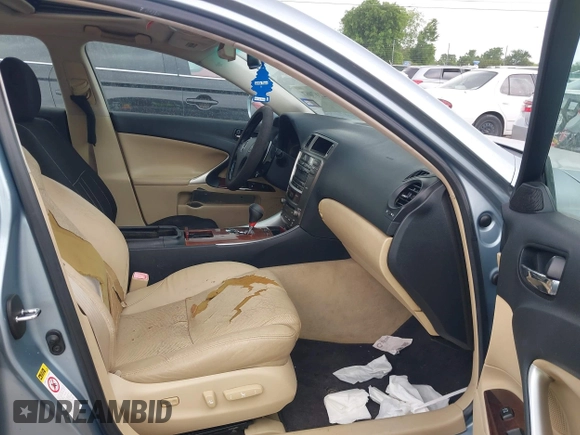 2007 Lexus IS with VIN JTHBK262175046682, listed as a IAAI auction lot 42167067 with 253,224 mi miles. Bid and sale history available at carsss.com. Image 5.
