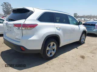 2016 Toyota Highlander Limited with VIN 5TDDKRFH8GS329274, listed as a IAAI auction lot 42551665 with 93,293 mi miles and . Bid and sale history available at DreamBid. Image 4.