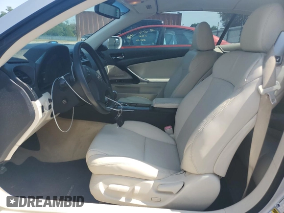 2010 Lexus IS 350 C with VIN JTHFE2C22A2504798, listed as a Copart auction lot 55393485 with 137,259 mi miles and Salvage Title. Bid and sale history available at DreamBid. Image 7.