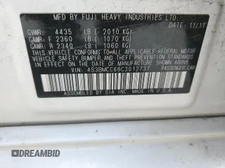 2012 Subaru Legacy Premium with VIN 4S3BMCC68C3012737, listed as a Copart auction lot 61844535 with 197,012 mi miles and Salvage title. Bid and sale history available at DreamBid. Image 12.