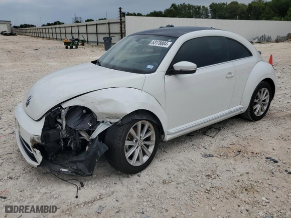 2019 Volkswagen Beetle SE with VIN 3VWJD7AT4KM710591, listed as a Copart auction lot 63178804 with 56,722 mi miles and Salvage Title. Bid and sale history available at carsss.com. Image 1.