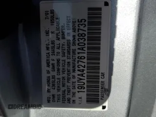 2001 Acura CL Type S with VIN 19UYA42761A038735, listed as a Copart auction lot 71239144 with 206,090 mi miles and Salvage Title. Bid and sale history available at carsss.com. Image 14.