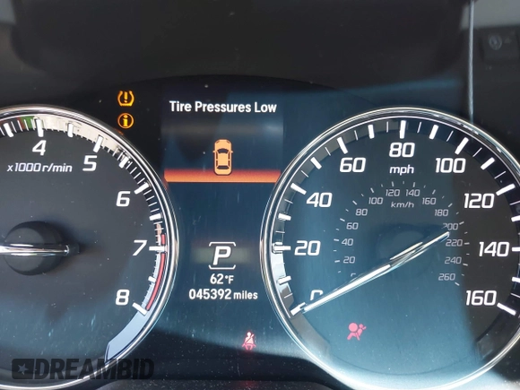 2014 Acura RLX Tech Pkg with VIN JH4KC1F51EC001557, listed as a IAAI auction lot 41937077 with 45,392 mi miles. Bid and sale history available at carsss.com. Image 15.
