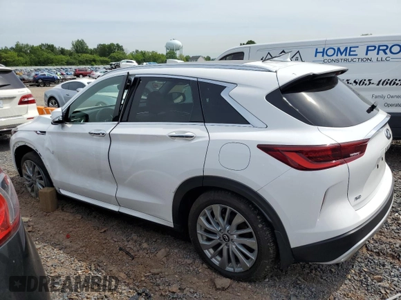 2024 Infiniti QX50 Luxe with VIN 3PCAJ5BB7RF115190, listed as a Copart auction lot 58425035 with 10,637 mi miles and Salvage title. Bid and sale history available at DreamBid. Image 2.