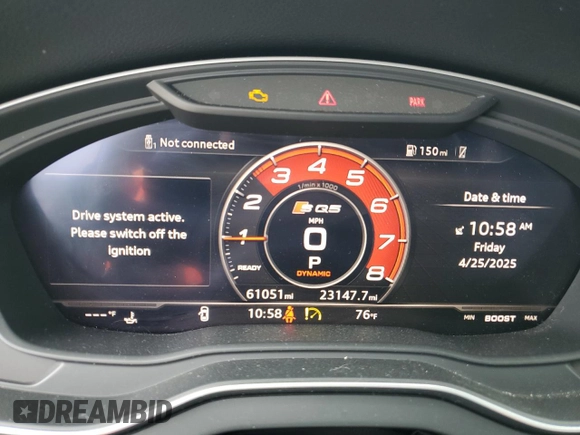 2020 Audi SQ5 Premium Plus with VIN WA1B4BFYXL2002721, listed as a Copart auction lot 54178255 with 61,051 mi miles and Salvage Title. Bid and sale history available at DreamBid. Image 9.
