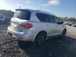 2012 Infiniti QX56 8-passenger with VIN JN8AZ2ND0C9716452, listed as a Copart auction lot 84933724 with 127,884 mi miles and Salvage Title. Bid and sale history available at carsss.com. Image 3.