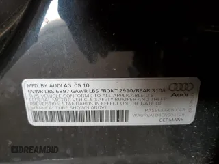 2011 Audi A8 with VIN WAURVAFD4BN004628, listed as a Copart auction lot 52244125 with 182,631 mi miles and Clean title. Bid and sale history available at DreamBid. Image 12.
